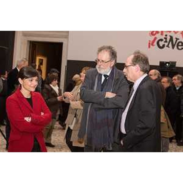 Debora Serracchiani (Presidente Regione Friuli Venezia Giulia), Piero Colussi (Sovrintendente Villa Manin) e Gianni Torrenti (Assessore regionale Cultura) all'inaugurazione della mostra "Avanguardia Russa. 1910 - 1930" - Villa Manin di Passariano 06/03/2015