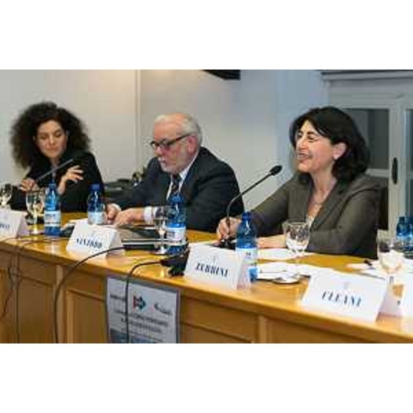 Mariagrazia Santoro (Assessore regionale Infrastrutture e Mobilità) al convegno "Il cargo ferroviario in FVG", organizzato da Inter-rail S.p.A., InRail S.p.A. e FUC Ferrovie Udine Cividale S.r.l. - Udine 16/03/2015