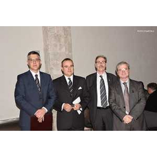 Aleksandar Stjepcevic (Sindaco Kotor), Vincenzo Del Monaco (Ambasciatore d'Italia in Montenegro), Gianni Torrenti (Assessore regionale Cultura e Solidarietà) e Franco Codega (Presidente VI Commissione Consiglio regionale FVG) al forum "Oltre le barriere per l'inclusione sociale" - Kotor (Cattaro) 25/03/2015