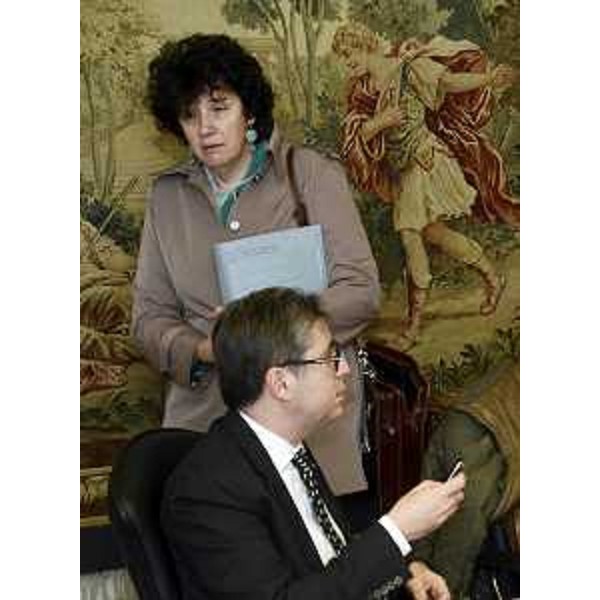 Loredana Panariti (Assessore regionale Lavoro, Formazione, Istruzione, Pari Opportunità, Politiche giovanili e Ricerca) e Francesco Peroni (Assessore regionale Finanze, Patrimonio, Coordinamento e Programmazione Politiche economiche e comunitarie) durante la riunione della Giunta regionale del FVG - Trieste 27/03/2015