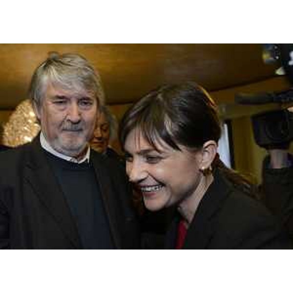 Giuliano Poletti (Ministro Lavoro e Politiche sociali) e Debora Serracchiani (Presidente Regione Friuli Venezia Giulia) alla tavola rotonda "JOBS ACT e contrattazione" organizzata dalla CISL di Pordenone - Pordenone 27/03/2015