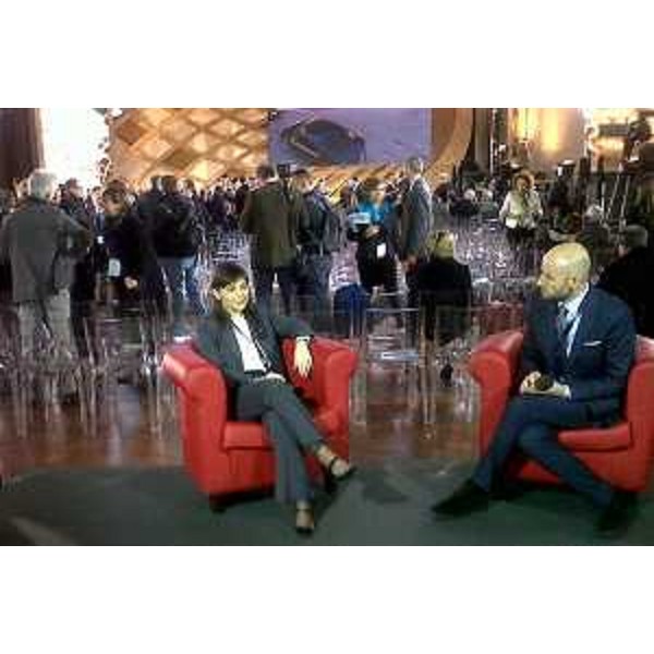 Debora Serracchiani (Presidente Regione Friuli Venezia Giulia) intervistata all'anteprima "Italia 2015. Il Paese nell'anno dell'EXPO" a Palazzo Vecchio - Firenze 28/03/2015