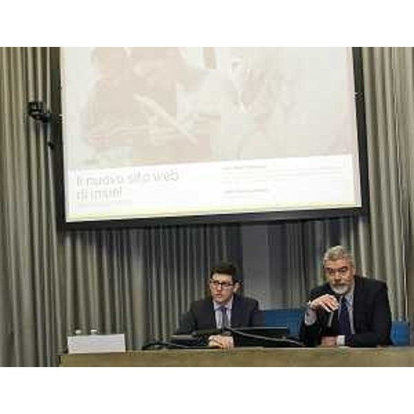 Simone Puksic (Presidente Insiel S.p.A.) e Paolo Panontin (Assessore regionale Autonomie locali e Coordinamento Riforme) alla presentazione del nuovo portale di Insiel S.p.A. - Trieste 02/04/2015