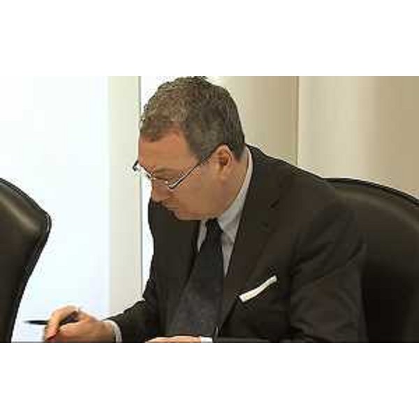 Sergio Bolzonello (Vicepresidente Regione FVG e assessore Attività produttive, Commercio, Cooperazione, Risorse agricole e forestali) durante la riunione della Giunta regionale del FVG - Trieste 10/04/2015