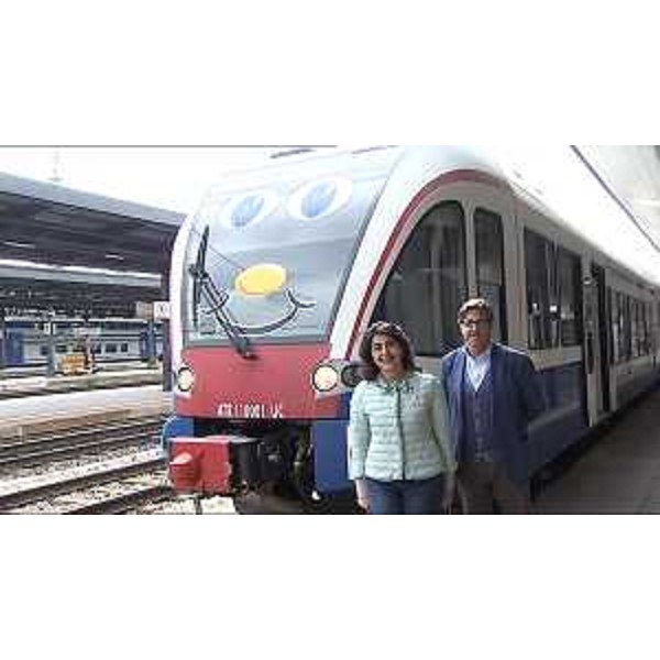 Mariagrazia Santoro (Assessore regionale alle Infrastrutture e Mobilità) e Maurizio Ionico (amministratore unico della FUC – ferrovia Udine-Cividale) – Cividale del Friuli 11/04/2015