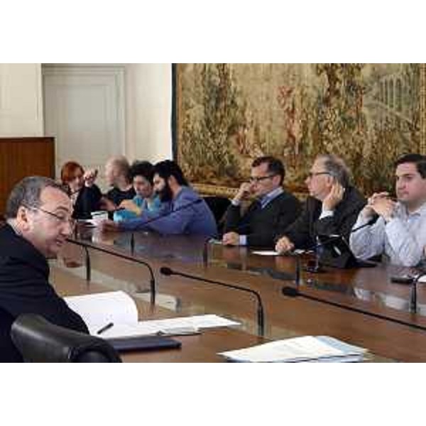 Sergio Bolzonello (Vicepresidente Regione FVG e assessore Attività produttive e Cooperazione) incontra le organizzazioni sindacali e i rappresentanti di Confcooperative, Legacoop e Associazione Generale Cooperative Italiane (AGCI) del FVG sulla vicenda della Cooperativa Carnica di consumo (CoopCa) - Trieste 29/04/2015