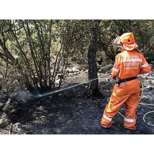 Un operatore della squadra comunale di Protezione civile di Duino Aurisina (Foto Protezione civile del Friuli Venezia Giulia)
