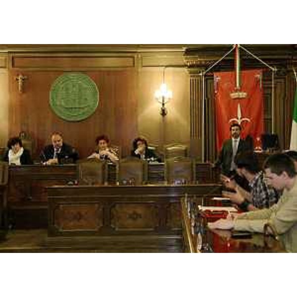 Loredana Panariti (Assessore regionale Lavoro), Roberto Cosolini (Sindaco Trieste), Teresa Bellanova (Sottosegretaria Ministero Lavoro) e Adele Pino (Assessore Lavoro Provincia Trieste) all'incontro sulla situazione di Alcatel Lucent, in Municipio - Trieste 15/05/2015