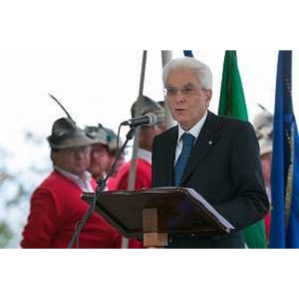 Sergio Mattarella (Presidente Repubblica) alle celebrazioni del Centenario dell'entrata dell'Italia nella Grande Guerra - Monte San Michele (GO) 24/05/2015