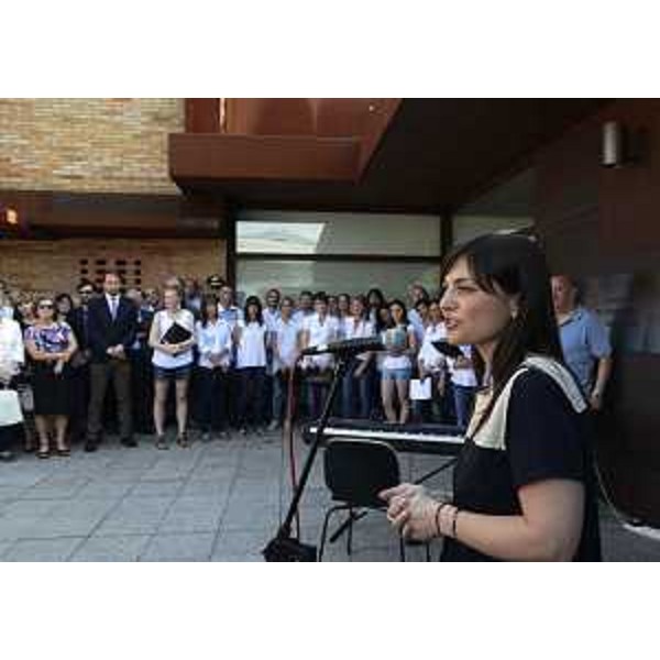 Debora Serracchiani (Presidente Regione Friuli Venezia Giulia) alle manifestazioni per il trentennale dell'Istituto comprensivo statale con insegnamento bilingue sloveno-italiano - San Pietro al Natisone 05/06/2015