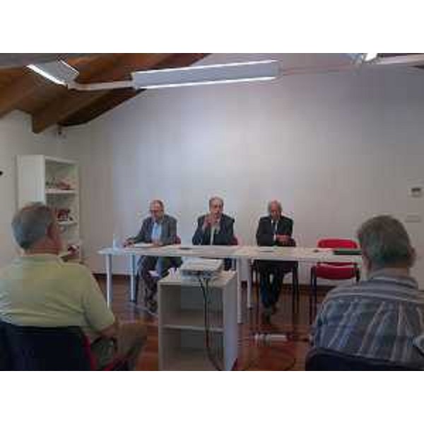 Sergio Pratali Maffei (Università Trieste), Gianni Torrenti (Assessore regionale Cultura) ed Ettore Romoli (Sindaco Gorizia) alla presentazione della Giornata per Villa Louise - Gorizia 09/06/2015