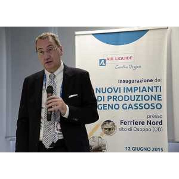 Sergio Bolzonello (Vicepresidente Regione FVG e assessore Attività produttive) all'inaugurazione dei Nuovi Impianti di Produzione di Ossigeno Gassoso presso Ferriere Nord S.p.A. - Osoppo 12/06/2015