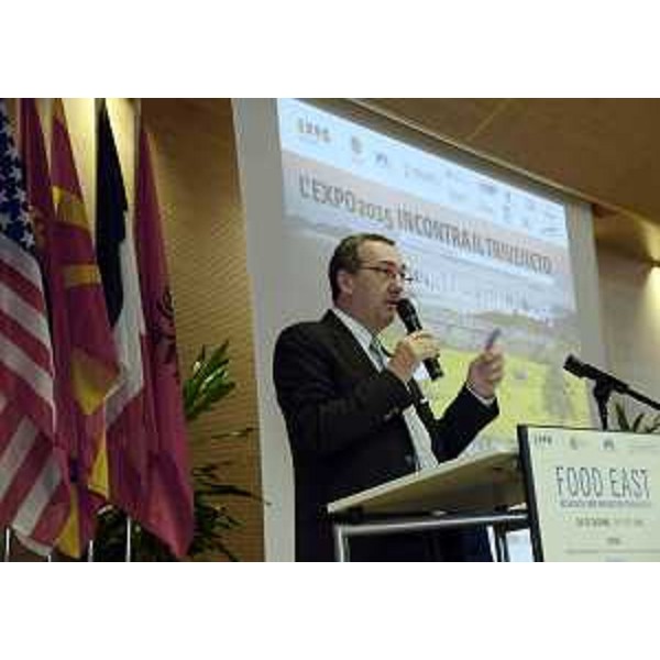 Sergio Bolzonello (Vicepresidente Regione FVG e assessore Attività produttive, Cooperazione e Turismo) al Food East Research and Innovation Forum 2015 - Udine 24/06/2015
