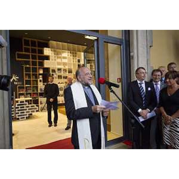 Anton Bedencic (Vicario vescovile) all'inaugurazione del Centro TS 360 Trzasko Knjizno sredisce / Centro triestino del Libro, in piazza Oberdan - Trieste 23/06/2015