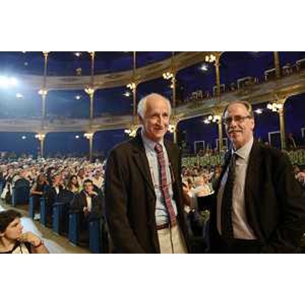 Miloš Budin (Presidente ilRossetti Teatro Stabile del FVG) e Gianni Torrenti (Assessore regionale Cultura) alla serata "I nostri Angeli", evento centrale della dodicesima edizione del "Premio giornalistico internazionale Marco Luchetta", al Politeama Rossetti - Trieste 02/07/2015