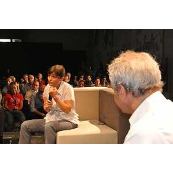 Debora Serracchiani (Presidente Friuli Venezia Giulia) ed Enrico Mentana (Direttore Tg La7) - Udine 05/07/2015