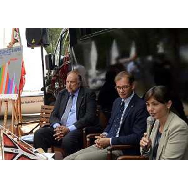 Debora Serracchiani (Presidente Friuli Venezia Giulia), Mitja Gialuz (presidente SVBG) e Roberto Cosolini (sindaco Trieste) – Trieste 14/07/2015 – foto Montenero
