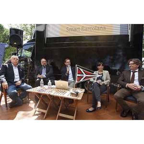 Igor Dolenc (Vicepresidente Provincia Trieste), Roberto Cosolini (sindaco Trieste), Mitja Gialuz (presidente SVBG), Debora Serracchiani (presidente Friuli Venezia Giulia), Zeno D’Agostino (commissario Autorità portuale) - Trieste 14/07/2015 (Foto archivio Barcolana/emme&emme)