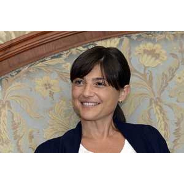Debora Serracchiani (Presidente Regione Friuli Venezia Giulia) alla presentazione dello spettacolo "Luci e Suoni - Massimiliano e Miramare: un magico sogno di un Asburgo", nel Salotto Azzurro del Municipio - Trieste 23/07/2015