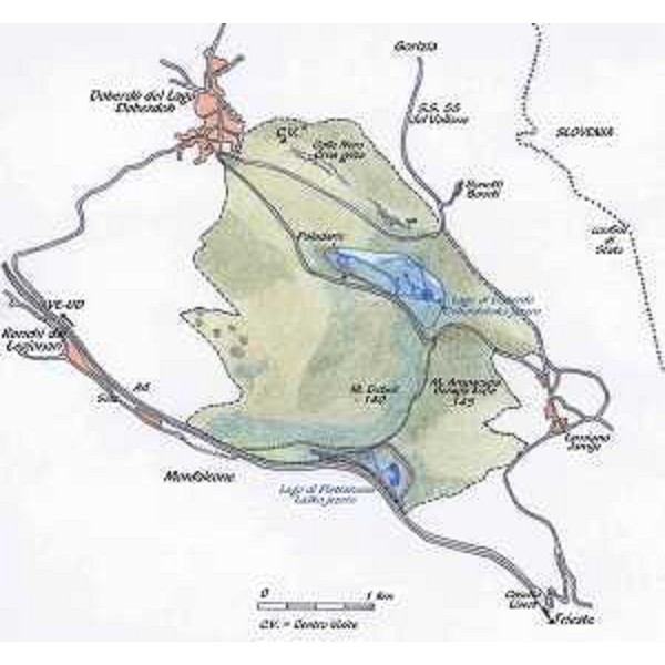 Mappa della Riserva naturale regionale dei Laghi di Doberdò e Pietrarossa. Foto: Archivio del Corpo forestale regionale - Elena Missio