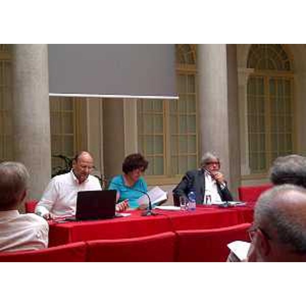 Loredana Panariti (Assessore regionale Ricerca) alla presentazione del nuovo mandato del "Distretto tecnologico Mare TC FVG", con il presidente e l'amministratore delegato del Distretto, Massimo Capoleva e Lucio Sabbadini - Monfalcone 24/07/2015