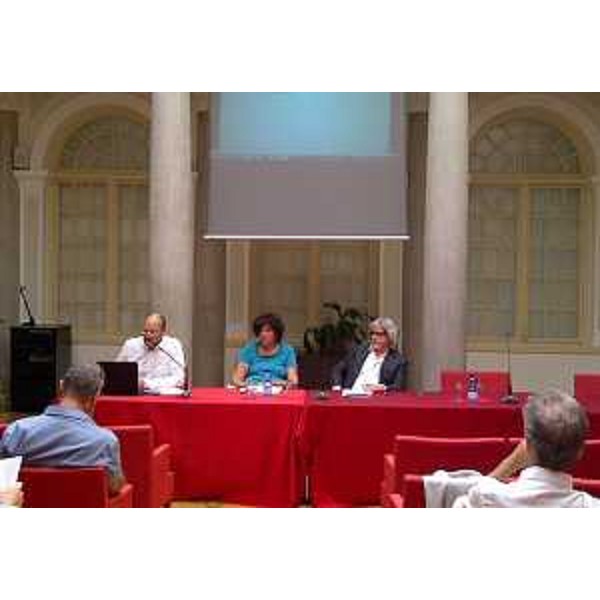Loredana Panariti (Assessore regionale Ricerca) alla presentazione del nuovo mandato del "Distretto tecnologico Mare TC FVG", con il presidente e l'amministratore delegato del Distretto, Massimo Capoleva e Lucio Sabbadini - Monfalcone 24/07/2015