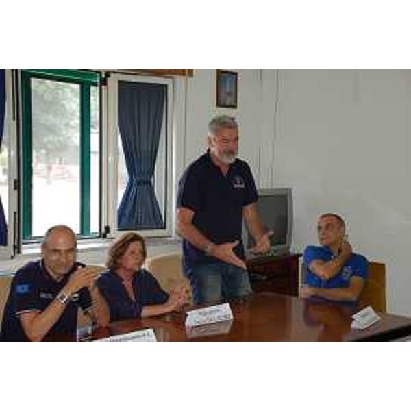 Fabrizio Curcio (Capo Dipartimento nazionale Protezione civile) e Paolo Panontin (Assessore regionale Protezione civile FVG) all'inaugurazione dei Campi operativi gemellati per la Campagna Antincendi Boschivi (AIB) 2015 - Vico del Gargano 31/07/2015