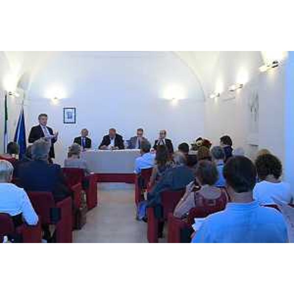 Filiberto Zovico (Editore Veneziepost), Roberto Cosolini (Sindaco Trieste), Maurizio Fermeglia (Rettore Università Trieste) e Gianni Torrenti (Assessore regionale Cultura) alla presentazione della quarta edizione di TRIESTE NEXT (Salone europeo della ricerca scientifica, 25-26-27 settembre 2015) intitolata "BIOlogos. The Future of Life", in Municipio - Trieste 05/08/2015