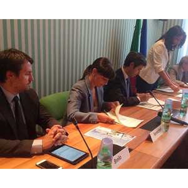 Francesco Brollo (Sindaco Tolmezzo), Debora Serracchiani (Presidente Regione Friuli Venezia Giulia) e Andrea Orlando (Ministro Giustizia) - Roma 06/08/2015