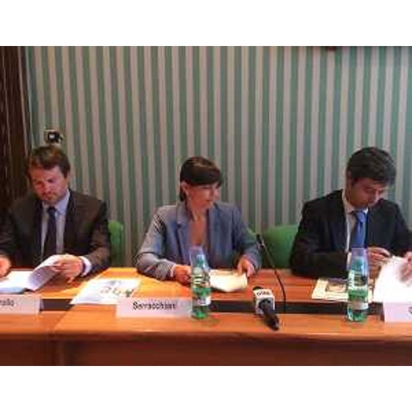 Francesco Brollo (Sindaco Tolmezzo), Debora Serracchiani (Presidente Regione Friuli Venezia Giulia) e Andrea Orlando (Ministro Giustizia) - Roma 06/08/2015