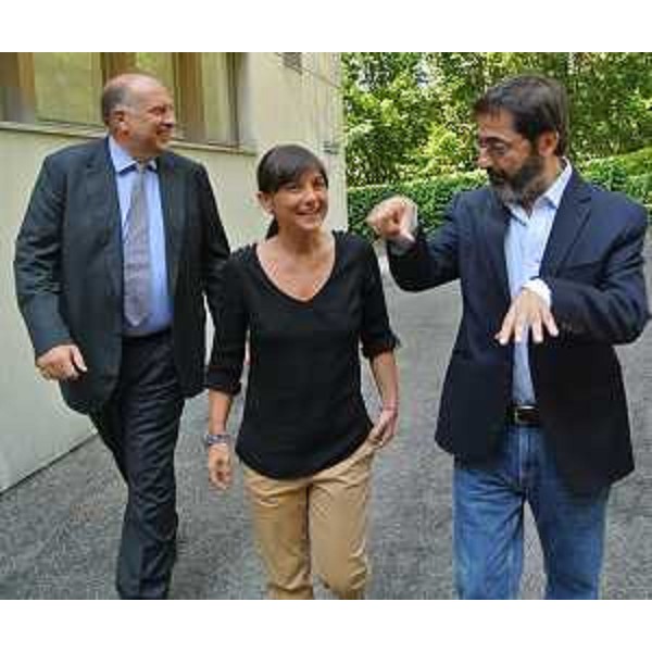 Roberto Cosolini (Sindaco Trieste), Debora Serracchiani (presidente Friuli Venezia Giulia) e Fernando Quevedo (direttore Ictp) – Trieste 12/08/2015