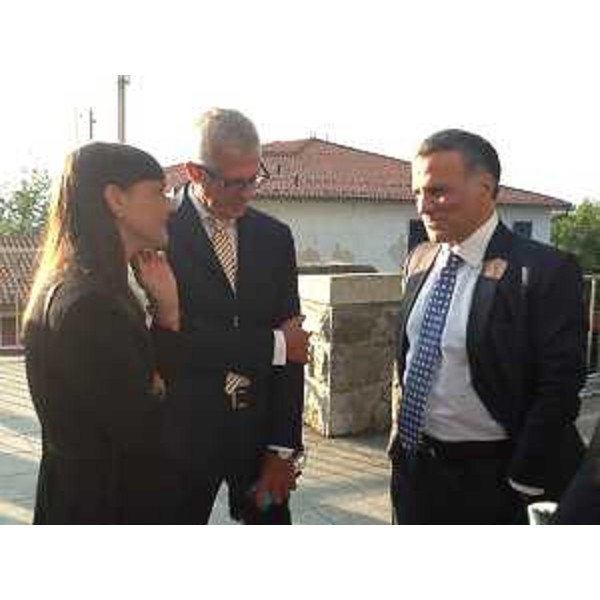 Debora Serracchiani (Presidente Regione Friuli Venezia Giulia), Giuliano Giubilei (Presidente Festival delle Nazioni di Città di Castello) e Giorgio Marrapodi (Ambasciatore d'Italia a Vienna) sul Monte Santo per il concerto dedicato ai Caduti di tutte le Nazioni - Sveta Gora (SLO) 23/08/2015