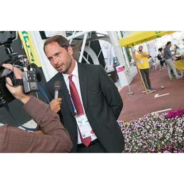 Cristiano Shaurli (Assessore regionale Risorse agricole e forestali) all'appuntamento sulla filiera lunga del vino, organizzato dall'ERSA FVG, nel Padiglione Vino A Taste of Italy, a EXPO 2015 - Milano 26/08/2015