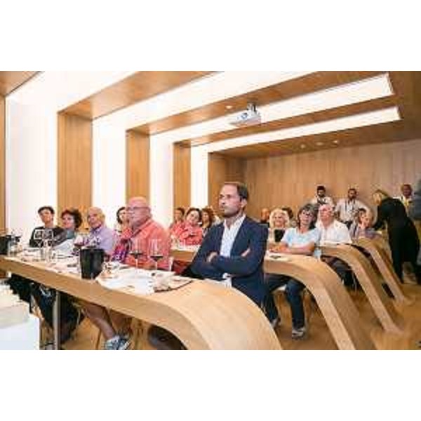 Cristiano Shaurli (Assessore regionale Risorse agricole e forestali) alla presentazione della Brovada DOP e del Formaggio Latteria stagionato alla Vinaccia, nella Sala Convivium del Padiglione Vino a EXPO 2015 - Milano 27/08/2015