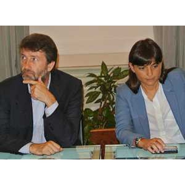 Dario Franceschini (Ministro Beni e Attività Culturali e Turismo) e Debora Serracchiani (Presidente Regione Friuli Venezia Giulia) nella sede della Regione FVG, in piazza Unità d'Italia - Trieste 02/09/2015