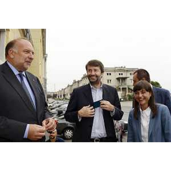 Roberto Cosolini (Sindaco Trieste), Dario Franceschini (Ministro Beni e Attività Culturali e Turismo), Debora Serracchiani (Presidente Regione Friuli Venezia Giulia) in Porto Vecchio - Trieste 02/09/2015