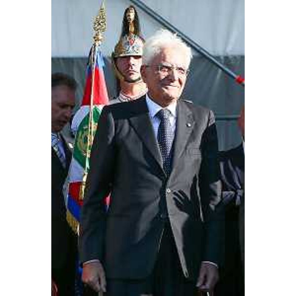 Sergio Mattarella (Presidente Repubblica Italiana) alla celebrazione del 55° anniversario della Pattuglia Acrobatica Nazionale (PAN) "Frecce Tricolori" - Base Aerea Militare di Rivolto 06/09/2015