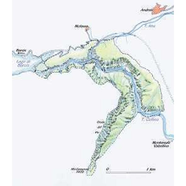 Mappa della Riserva naturale regionale della Forra del Cellina. Foto: Archivio del Corpo forestale regionale - Elena Missio