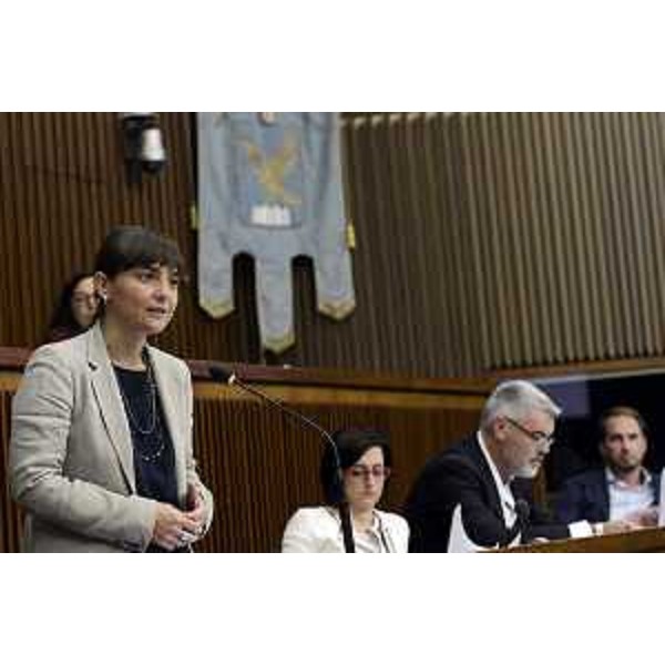 Debora Serracchiani (Presidente Regione Friuli Venezia Giulia) nell'Aula del Consiglio regionale - Trieste 09/09/2015