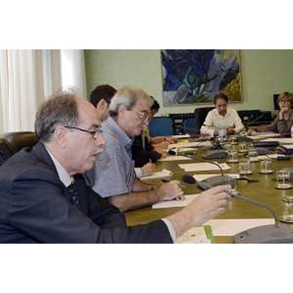 Gianni Torrenti (Assessore regionale Cultura, Sport e Solidarietà) e Franco Codega (Presidente VI Commissione) in VI Commissione, in Consiglio regionale - Trieste 14/09/2015