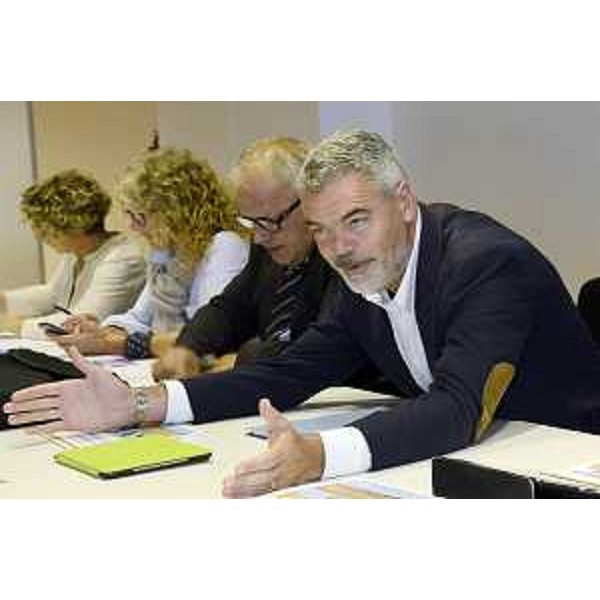 Paolo Panontin (Assessore regionale Autonomie locali e Coordinamento Riforme) al confronto sulla proposta di Riforma in materia di Comparto unico del pubblico impiego regionale e locale con organizzazioni sindacali regionali, ANCI, UPI, UNCEM e delegazione trattante pubblica di comparto - Udine 14/09/2015