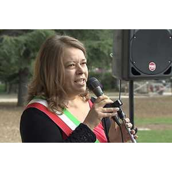 Cristina Visintin (Sindaco Mariano del Friuli) all'inaugurazione della ristrutturazione e dell'ampliamento della scuola primaria Alessandro Manzoni - Mariano 18/09/2015