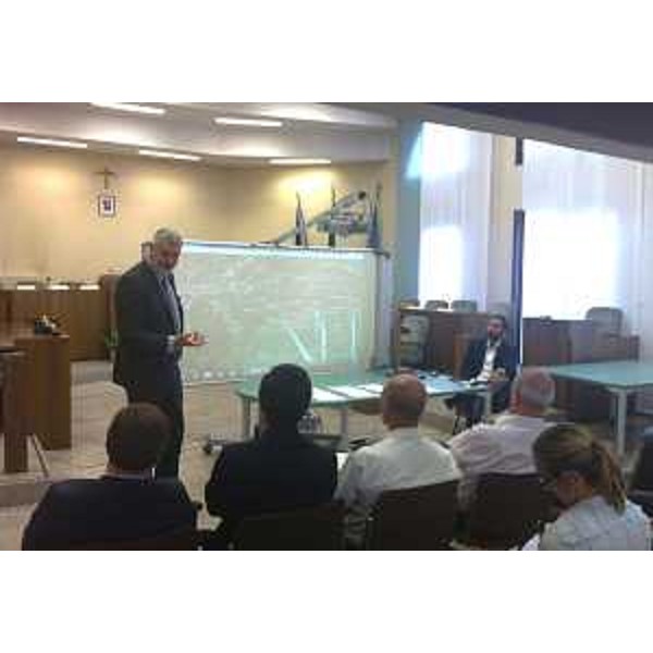 Paolo Panontin (Assessore regionale Autonomie locali) all'illustrazione del progetto di sistema di videosorveglianza integrato per l'Unione Territoriale Intercomunale (UTI) Valli e Dolomiti Friulane - Maniago 18/09/2015