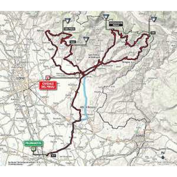 Tracciato "Giro d'Italia 2016 - Tappa Palmanova-Cividale"