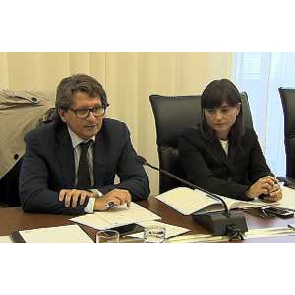 Zeno D'Agostino (Presidente Autorità Portuale Trieste) e Debora Serracchiani (Presidente Regione Friuli Venezia Giulia) durante l'audizione in IV Commissione del Consiglio regionale - Trieste 24/09/2015
