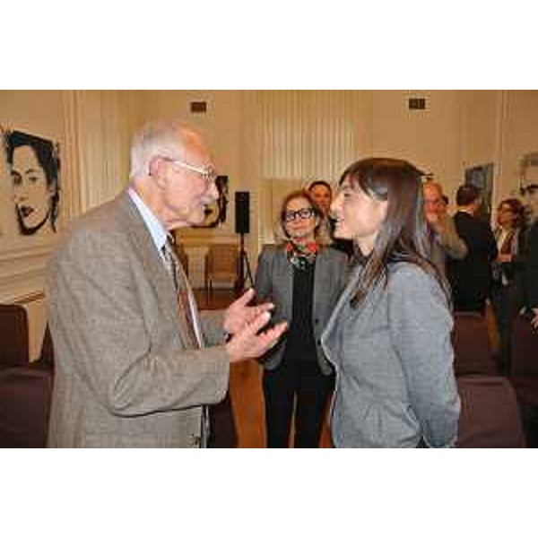 Eligio Clapcich (Associazione Giuliani nel Mondo), Natalia Quintavalle (Console generale d'Italia a New York) e Debora Serracchiani (Presidente Regione Friuli Venezia Giulia) nella sede del Consolato generale italiano - New York 05/10/2015