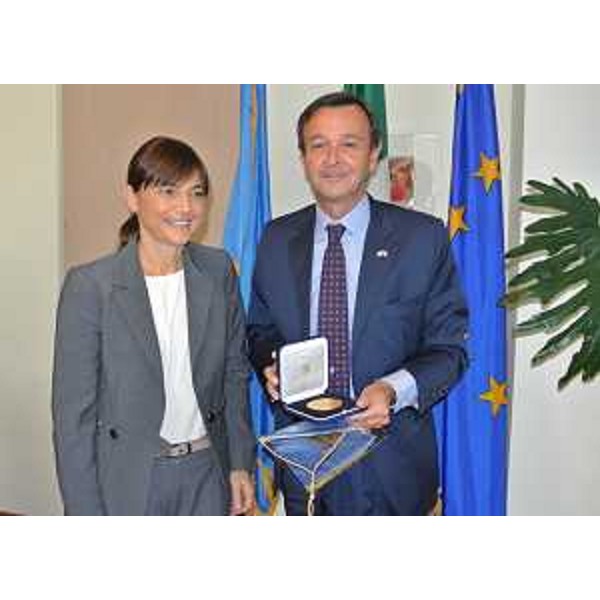 Debora Serracchiani (Presidente Regione Friuli Venezia Giulia) e Sebastiano Cardi (Rappresentante permanente d'Italia alle Nazioni Unite), nella sede dell'ONU - New York 06/10/2015