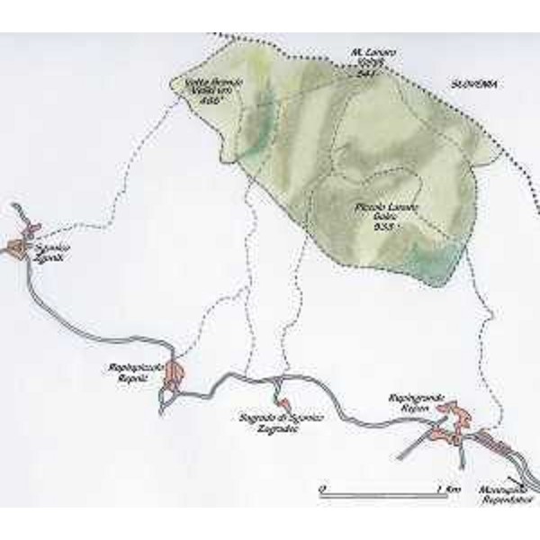 Riserve naturali regionali del Monte Lanaro e del Monte Orsario: mappa del Monte Lanaro. Foto: Archivio del Corpo forestale regionale - Elena Missio