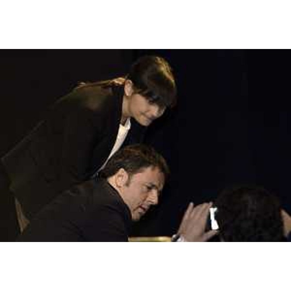 Debora Serracchiani (Presidente Regione Friuli Venezia Giulia) e Matteo Renzi (Presidente Consiglio dei Ministri) al Teatro Nuovo - Udine 17/10/2015