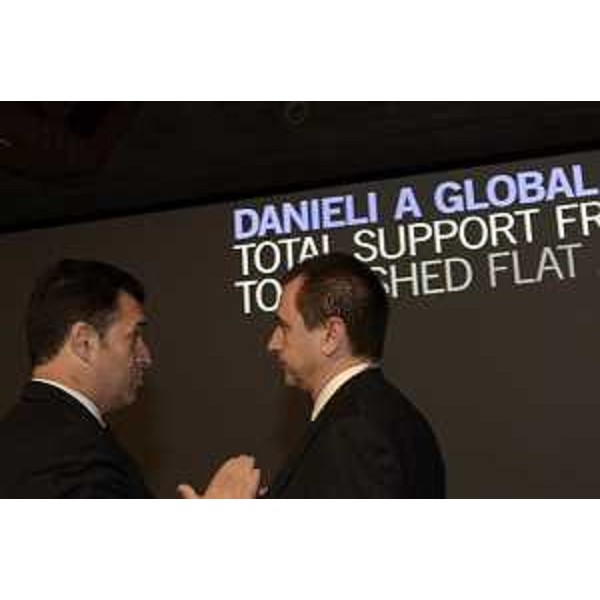 Franco Iacop (Presidente Consiglio regionale) ed Ettore Rosato (Deputato) alla presentazione del Bilancio 2014-2015 del Gruppo Danieli - Buttrio 17/10/2015